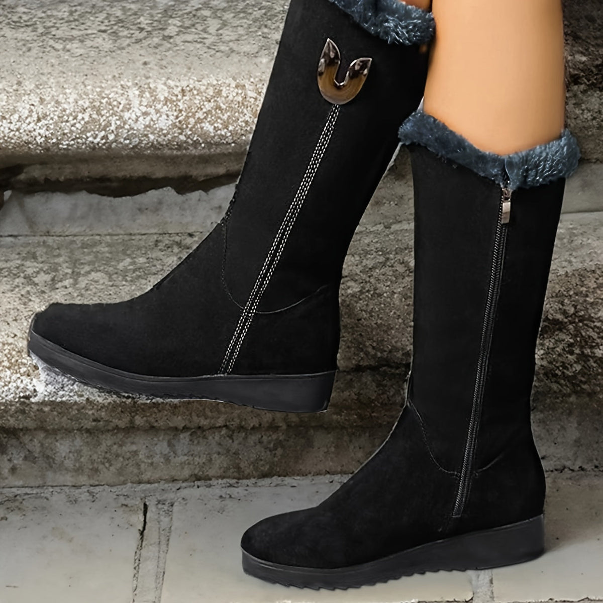 Damen Stiefel mit Reißverschluss und kuscheligem Futter - 2 - Trendlinie