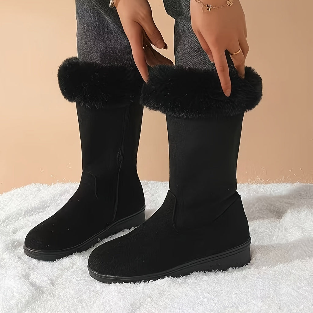 Damen Stiefel mit Reißverschluss und kuscheligem Futter - 4 - Trendlinie