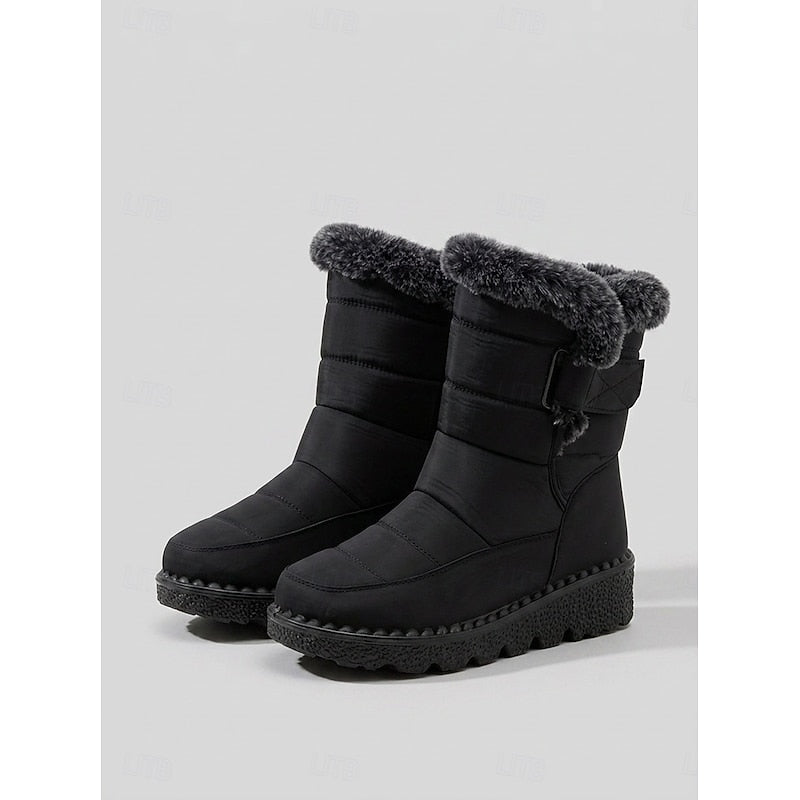 Damen Winterstiefel mit Fleece-Kragen und rutschfester Sohle - 1 - Trendlinie