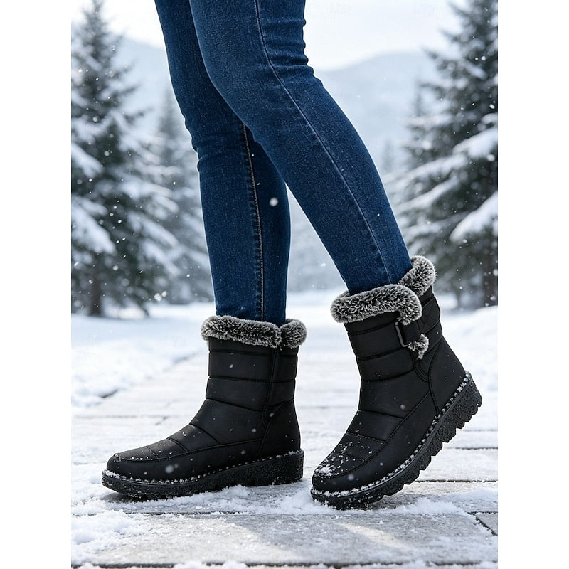 Damen Winterstiefel mit Fleece-Kragen und rutschfester Sohle - 3 - Trendlinie