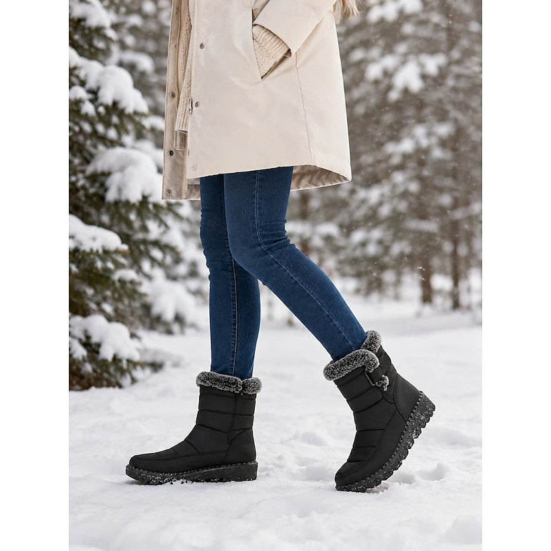 Damen Winterstiefel mit Fleece-Kragen und rutschfester Sohle - 4 - Trendlinie