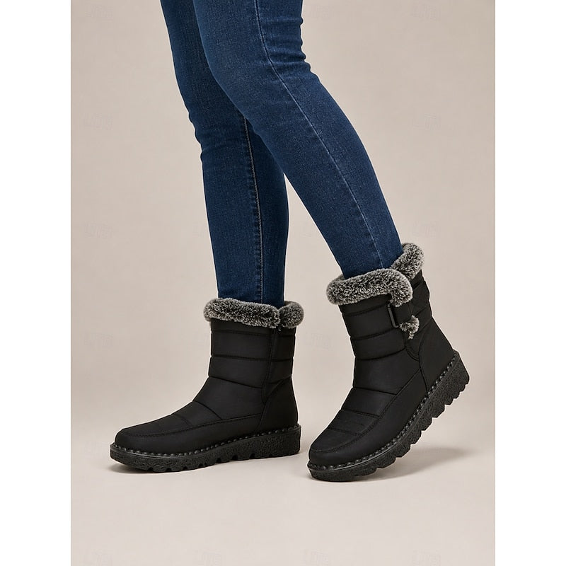 Damen Winterstiefel mit Fleece-Kragen und rutschfester Sohle - 5 - Trendlinie