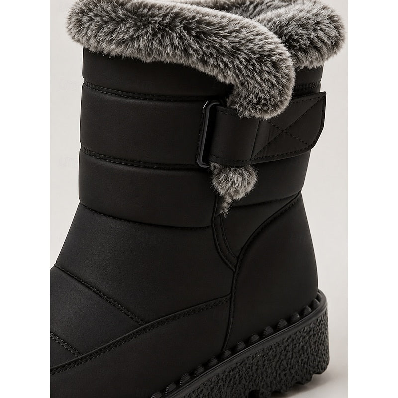 Damen Winterstiefel mit Fleece-Kragen und rutschfester Sohle - 7 - Trendlinie