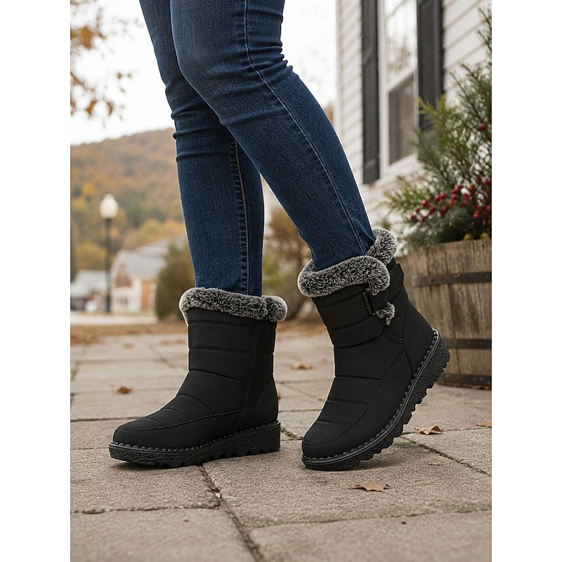 Damen Winterstiefel mit Fleece-Kragen und rutschfester Sohle - 10 - Trendlinie