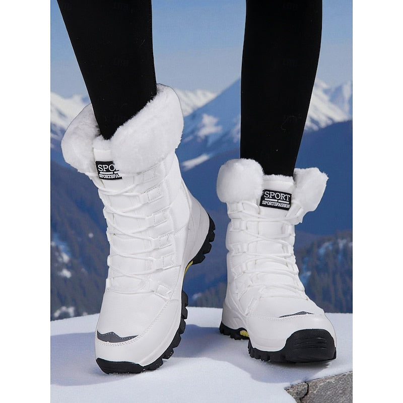 Damen Winterstiefel mit Schnürung und weichem Fellkragen - 1 - Trendlinie