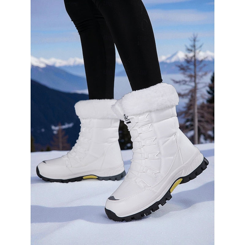 Damen Winterstiefel mit Schnürung und weichem Fellkragen - 2 - Trendlinie