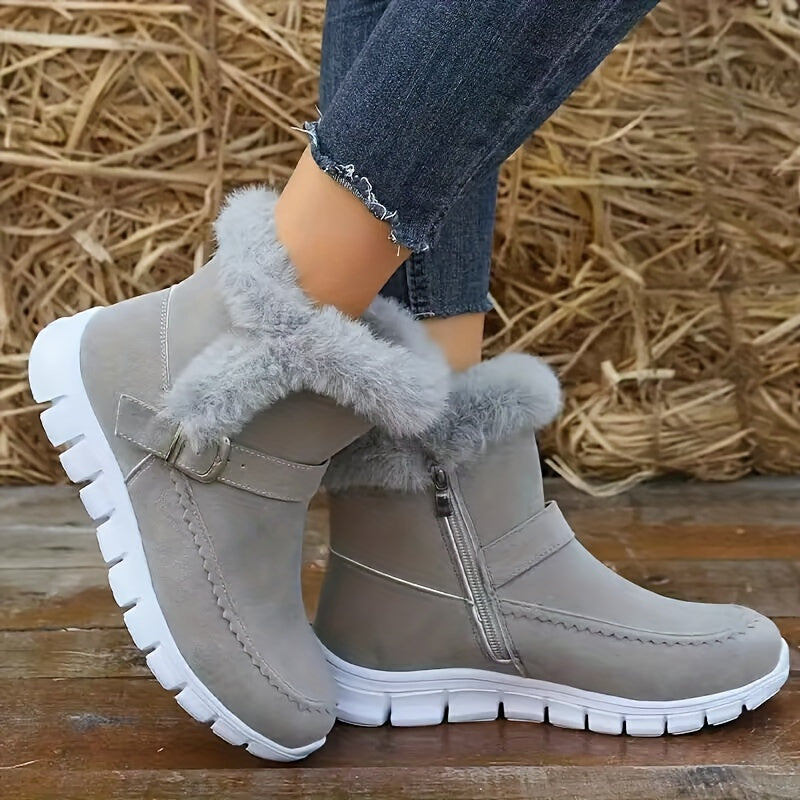 Damen Winterstiefel mit kuscheligem Kragen und praktischer Schnalle - 2 - Trendlinie