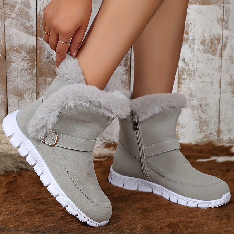 Damen Winterstiefel mit kuscheligem Kragen und praktischer Schnalle - 5 - Trendlinie