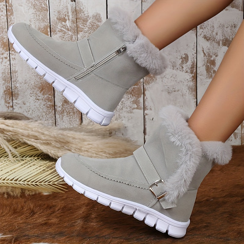 Damen Winterstiefel mit kuscheligem Kragen und praktischer Schnalle - 8 - Trendlinie