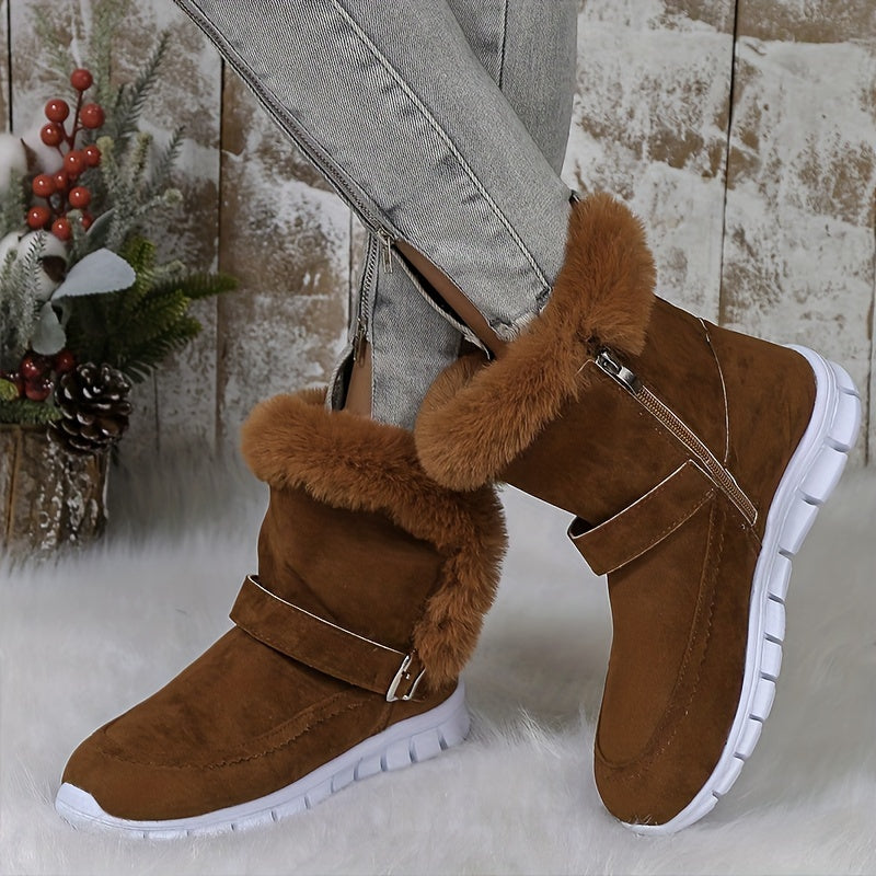 Damen Winterstiefel mit kuscheligem Kragen und praktischer Schnalle - 9 - Trendlinie