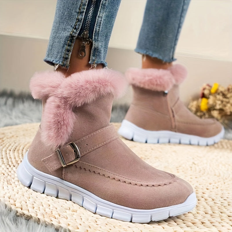 Damen Winterstiefel mit kuscheligem Kragen und praktischer Schnalle - 10 - Trendlinie