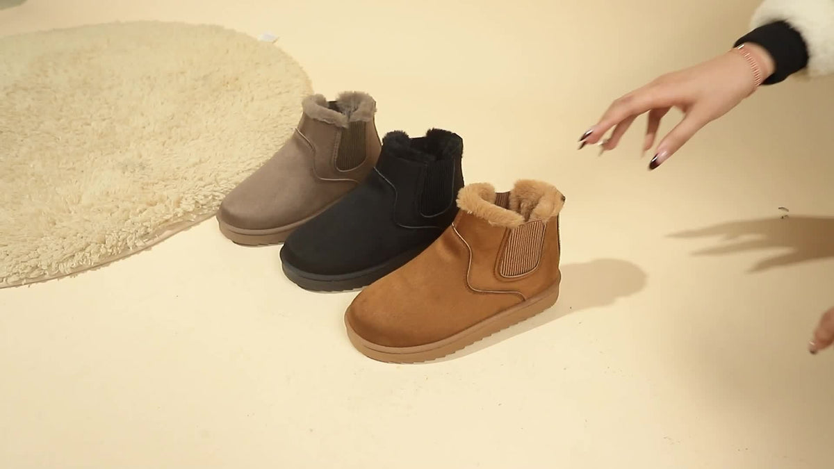 Damen Boots mit seitlichem Gummizug und kuscheligem Futter - 3 - Trendlinie
