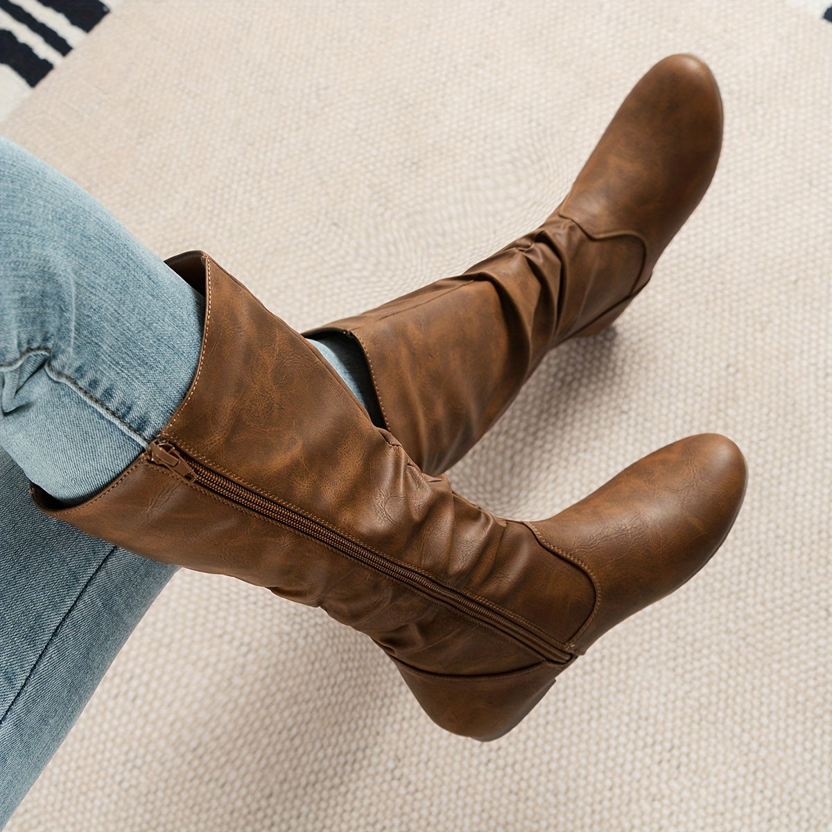 Damen Stiefeletten mit Slouch-Design und Reißverschluss - 2 - Trendlinie