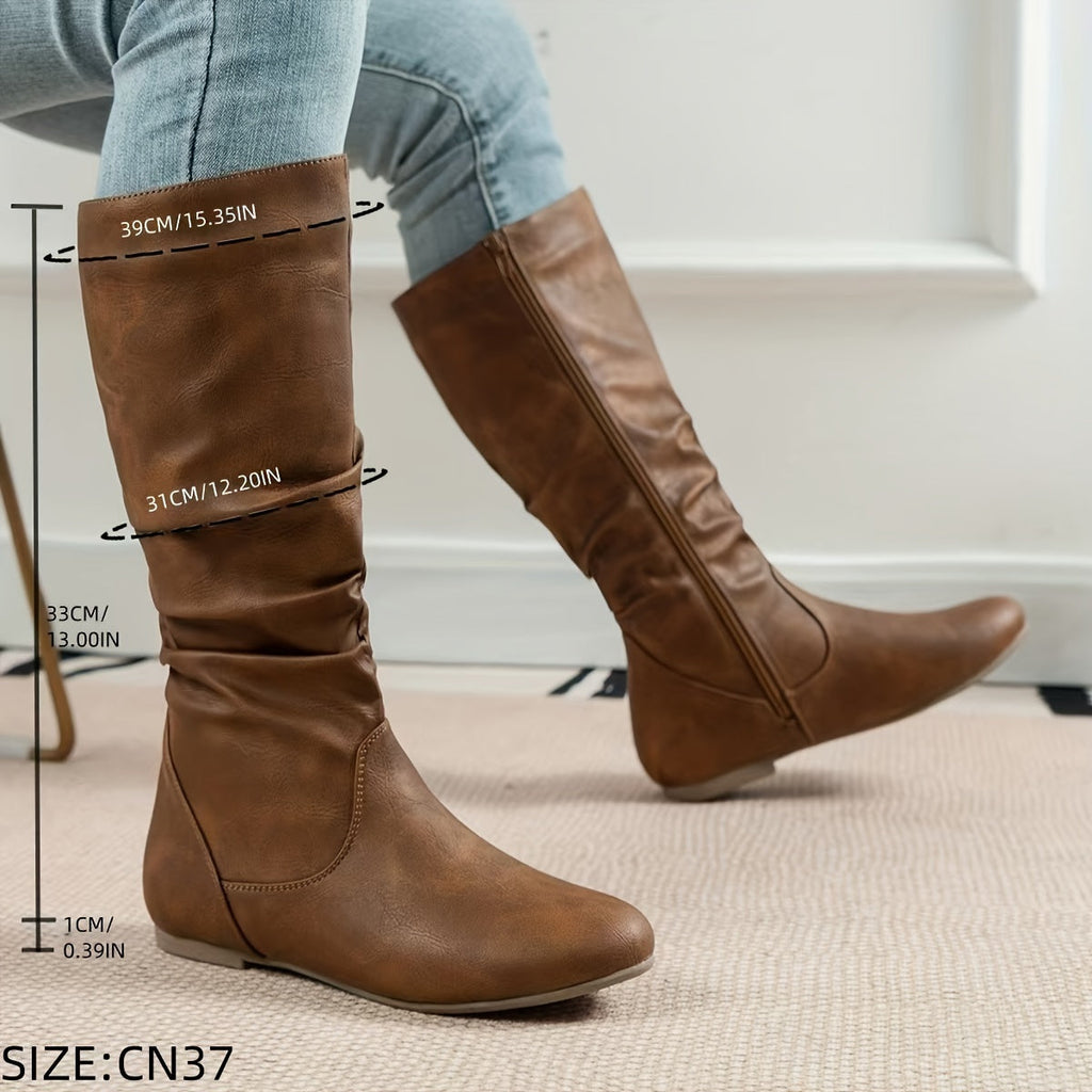 Damen Stiefeletten mit Slouch-Design und Reißverschluss - 3 - Trendlinie