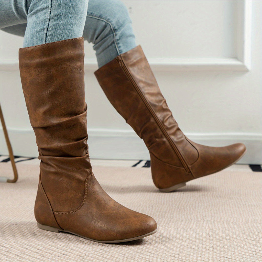 Damen Stiefeletten mit Slouch-Design und Reißverschluss - 4 - Trendlinie