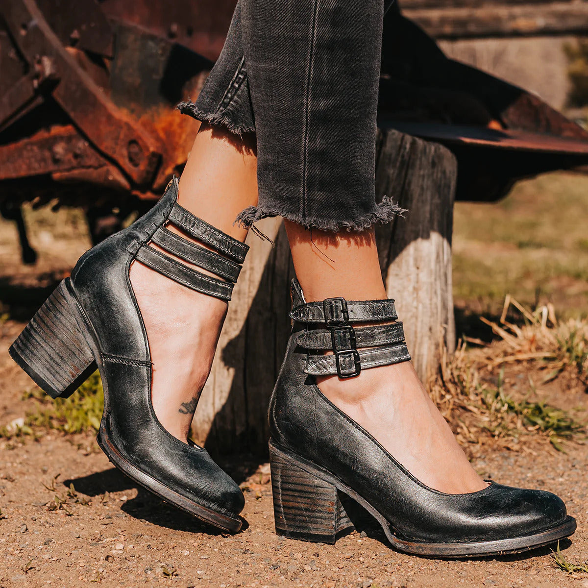 Damen Heels mit Blockabsatz und verstellbaren Riemen - 2 - Trendlinie