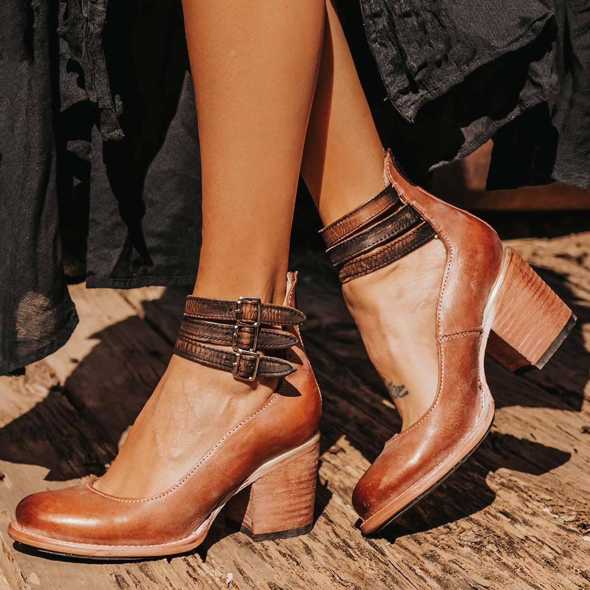 Damen Heels mit Blockabsatz und verstellbaren Riemen - 5 - Trendlinie