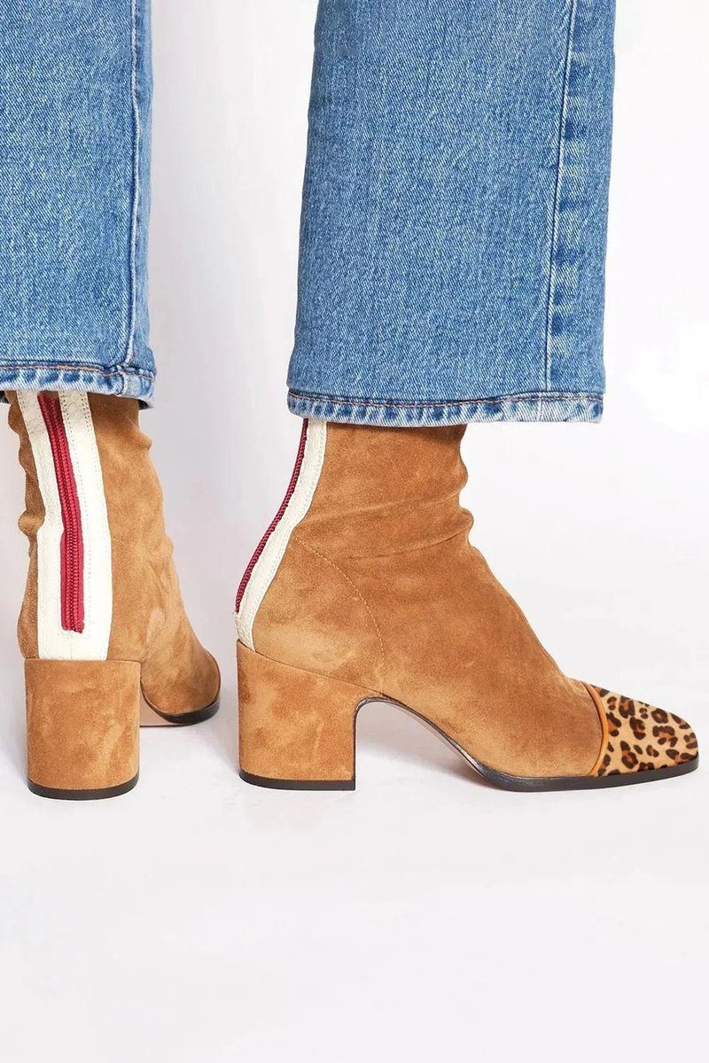Damen Stiefel mit Blockabsatz und Leopardenmuster - Trendiges Design - 3 - Trendlinie