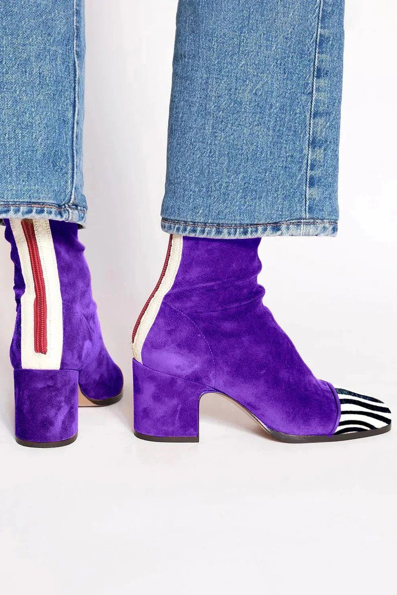 Damen Stiefel mit Blockabsatz und Leopardenmuster - Trendiges Design - 4 - Trendlinie
