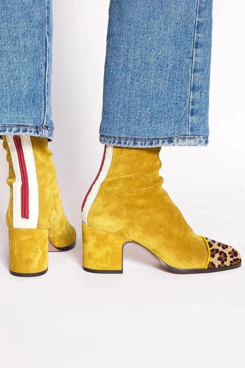 Damen Stiefel mit Blockabsatz und Leopardenmuster - Trendiges Design - 5 - Trendlinie