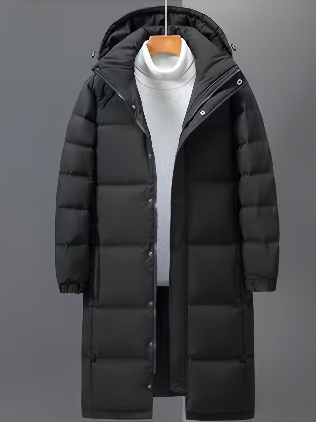 Langer Wintermantel Damen mit Kapuze und figurbetonter Silhouette - 3 - Trendlinie
