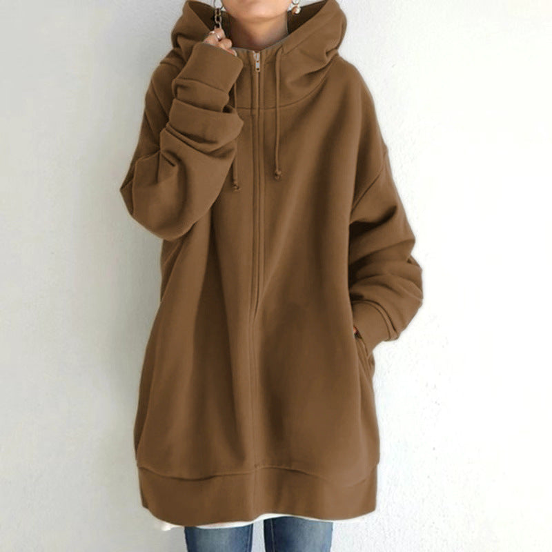 Oversized Hoodie Damen mit Kapuze und Reißverschluss – lässiger Look - 4 - Trendlinie