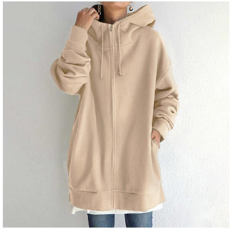 Oversized Hoodie Damen mit Kapuze und Reißverschluss – lässiger Look - 5 - Trendlinie
