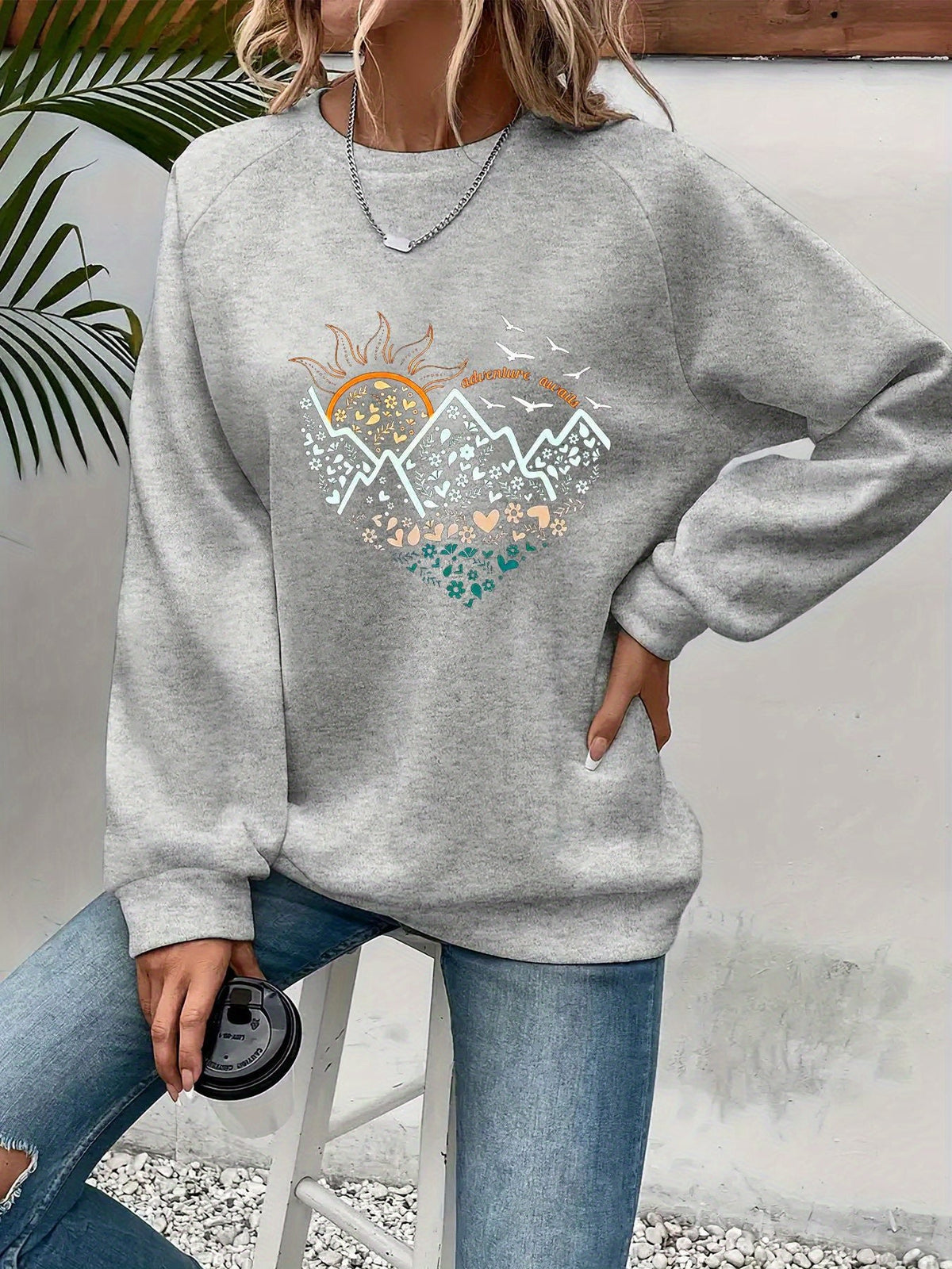 Pullover Damen mit Herz-Design und Rundhalsausschnitt - 2 - Trendlinie
