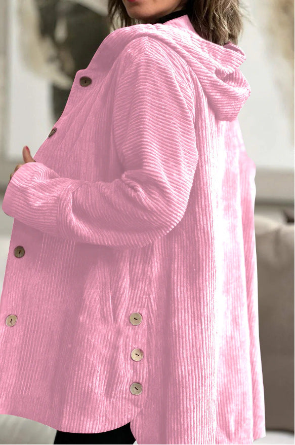 Damen Jacke mit Kapuze und Knopfdetails, lässiger Schnitt - 1 - Trendlinie