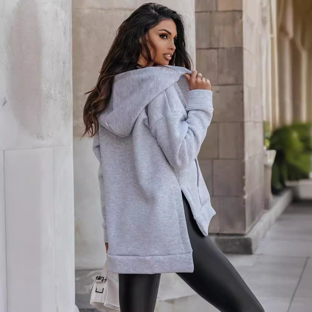 Hoodie Damen mit Reißverschluss und lässigem Schnitt - 3 - Trendlinie