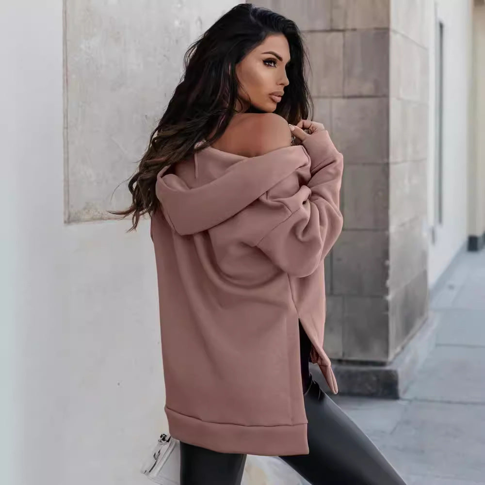 Hoodie Damen mit Reißverschluss und lässigem Schnitt - 4 - Trendlinie