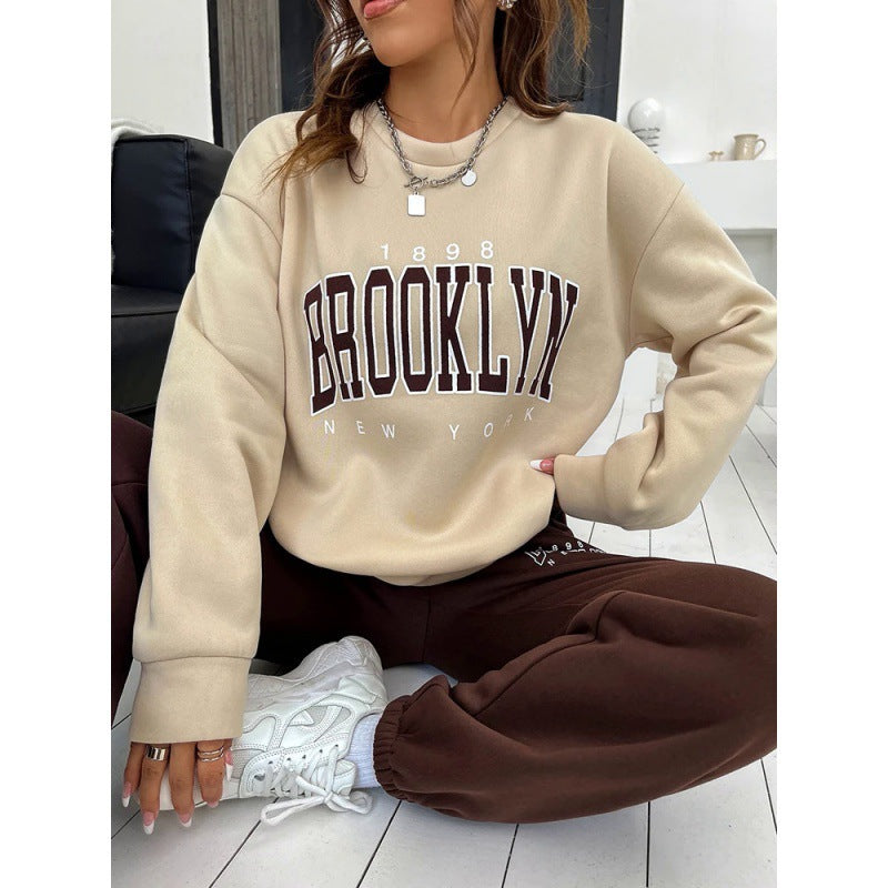 Damen Sweatshirt mit urbanem Brooklyn-Print und lässigem Schnitt - 9 - Trendlinie