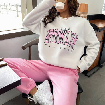 Damen Sweatshirt mit urbanem Brooklyn-Print und lässigem Schnitt - 10 - Trendlinie