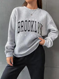 Damen Sweatshirt mit urbanem Brooklyn-Print und lässigem Schnitt - 11 - Trendlinie