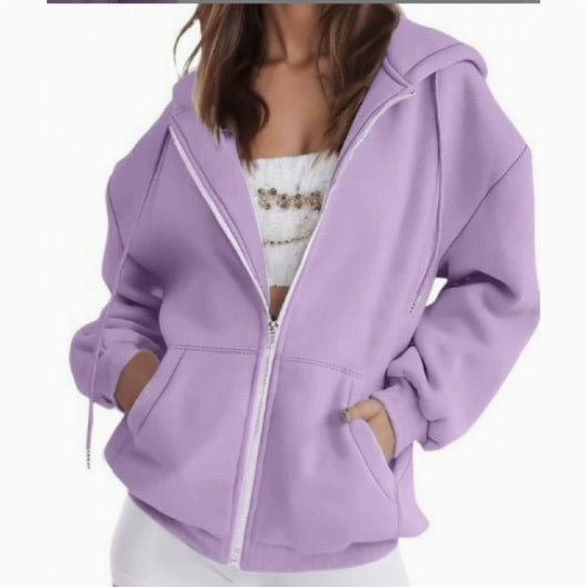 Hoodie Damen mit Kapuze und Reißverschluss, lässiger Schnitt - 1 - Trendlinie
