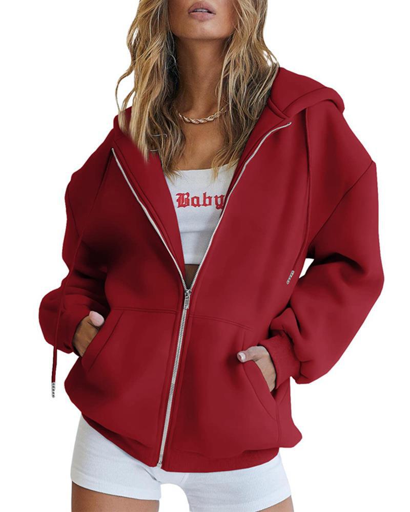 Hoodie Damen mit Kapuze und Reißverschluss, lässiger Schnitt - 4 - Trendlinie