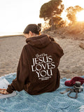 Damen Hoodie mit Kapuze und inspirierendem Druck "Jesus liebt dich" - 7 - Trendlinie