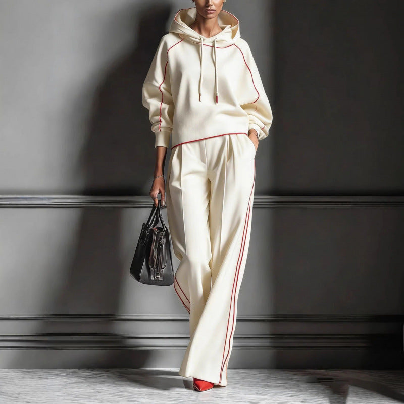 Stylisches Damen-Loungewear-Set mit Kapuze und weitem Schnitt - 5 - Trendlinie