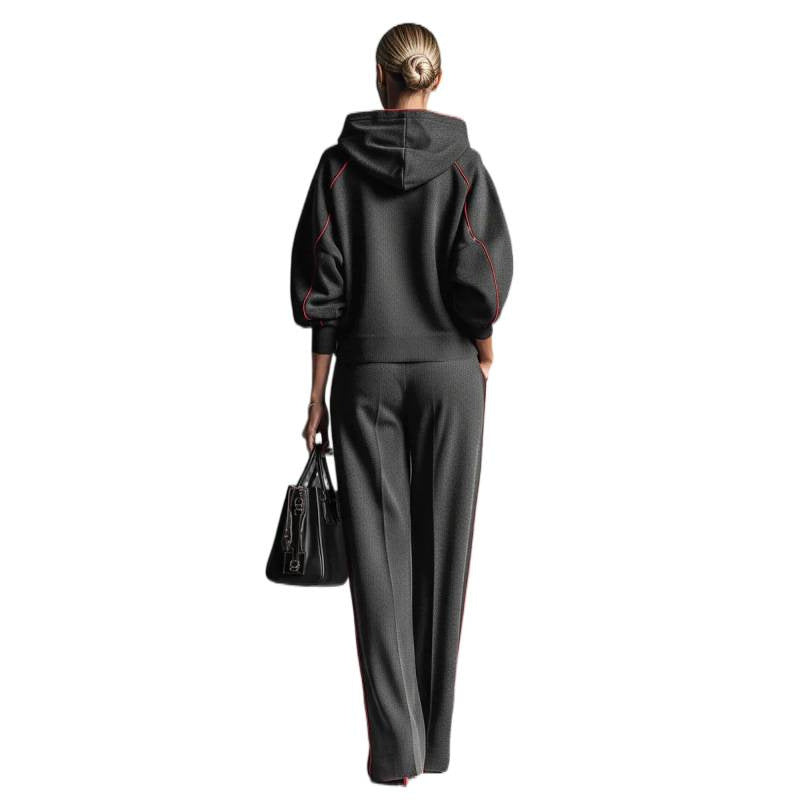 Stylisches Damen-Loungewear-Set mit Kapuze und weitem Schnitt - 7 - Trendlinie