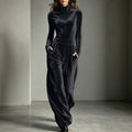 Jumpsuit Damen mit Stehkragen und langen Ärmeln, weit geschnitten - 2 - Trendlinie