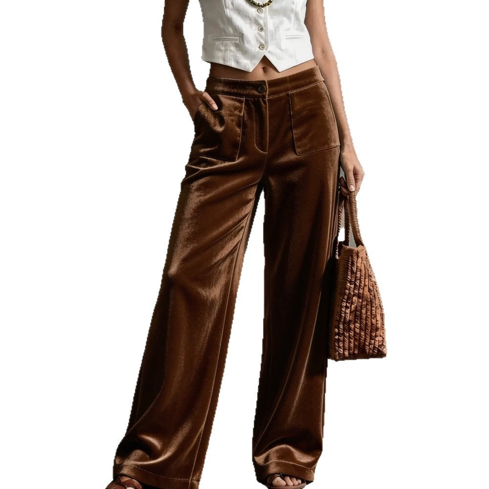Weite Hosen Damen mit Hohem Bund und Praktischen Taschen - 10 - Trendlinie