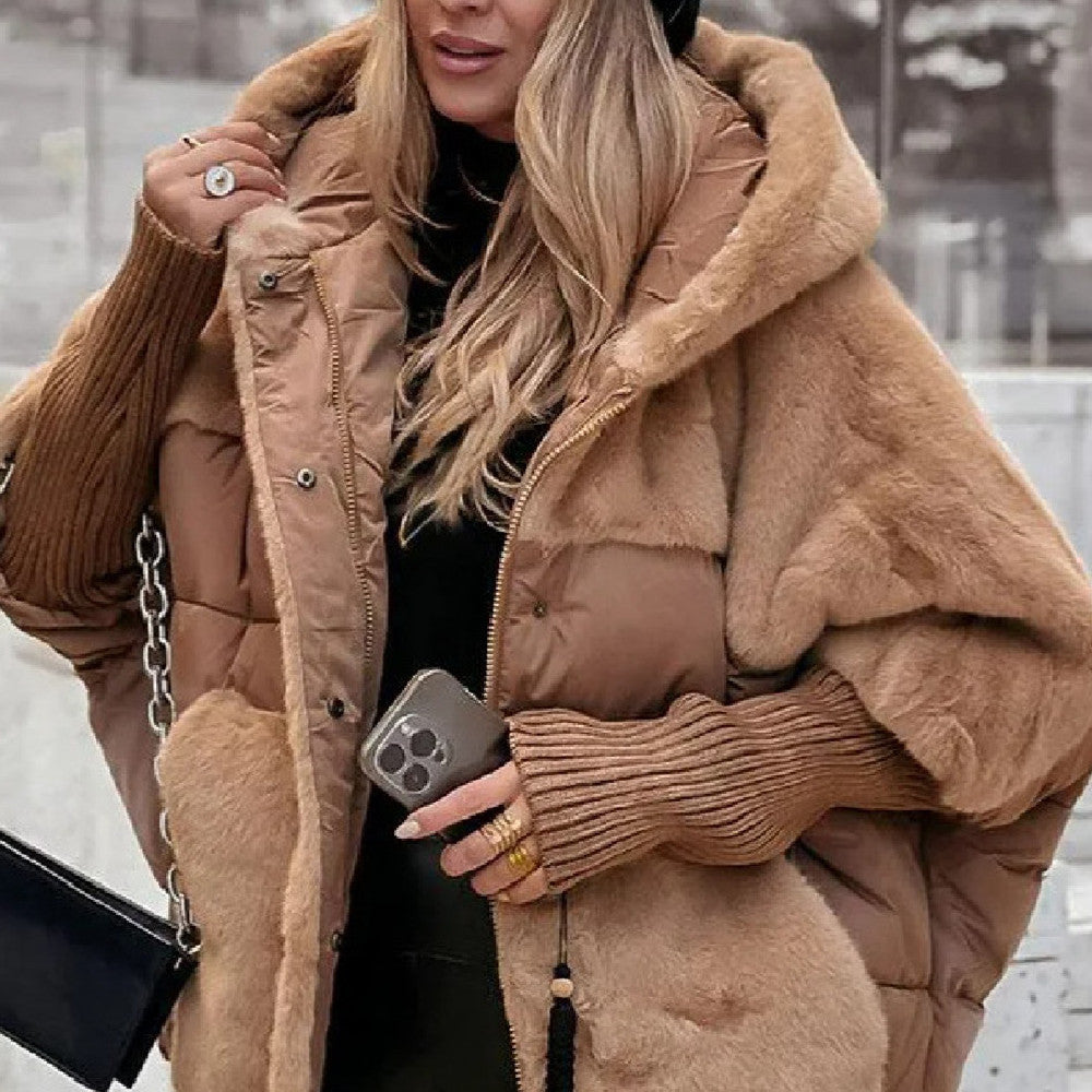 Damen Jacke mit Kapuze, lässiger Schnitt und voluminösen Ärmeln - 1 - Trendlinie