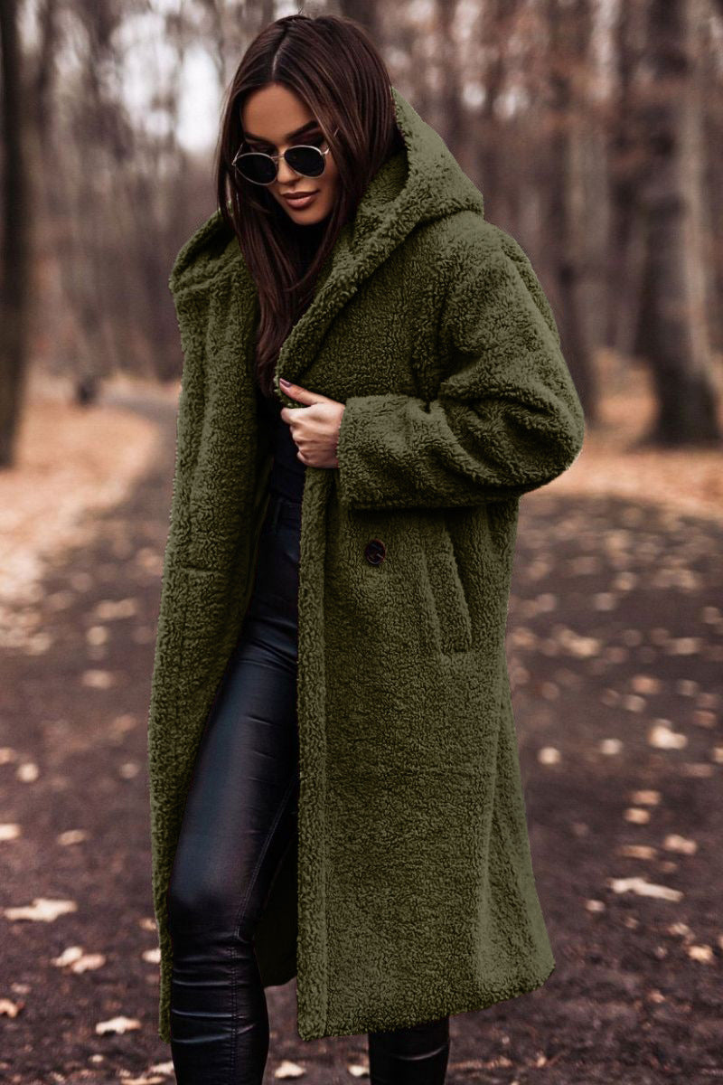 Damen Mantel mit Kapuze und lockerer Passform - 2 - Trendlinie