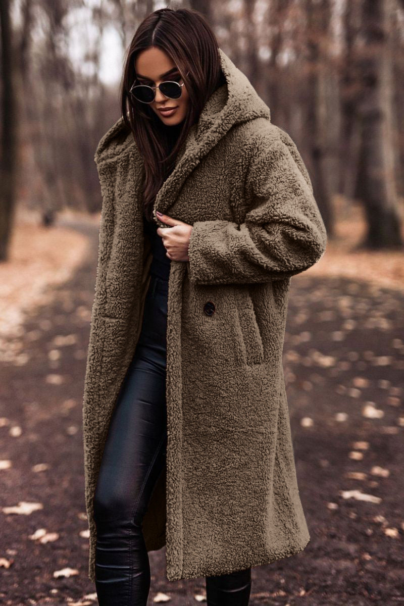 Damen Mantel mit Kapuze und lockerer Passform - 4 - Trendlinie
