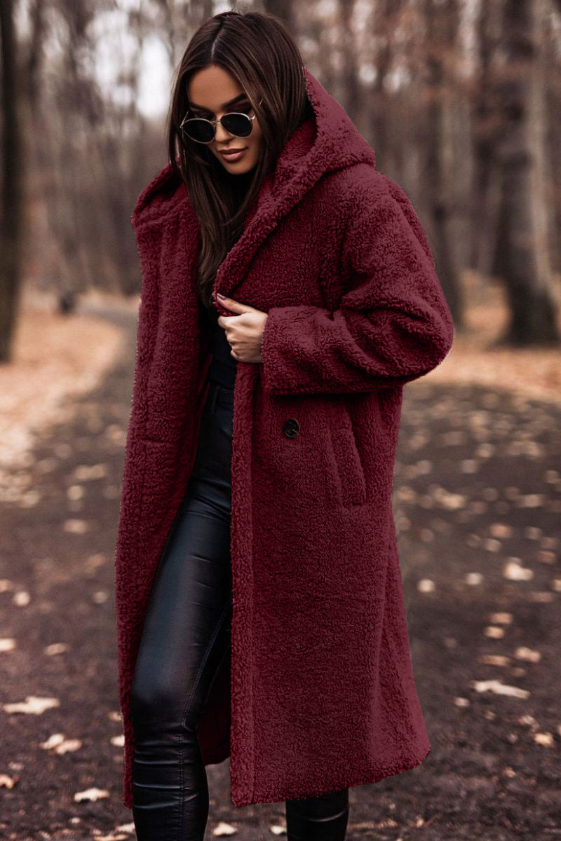 Damen Mantel mit Kapuze und lockerer Passform - 5 - Trendlinie