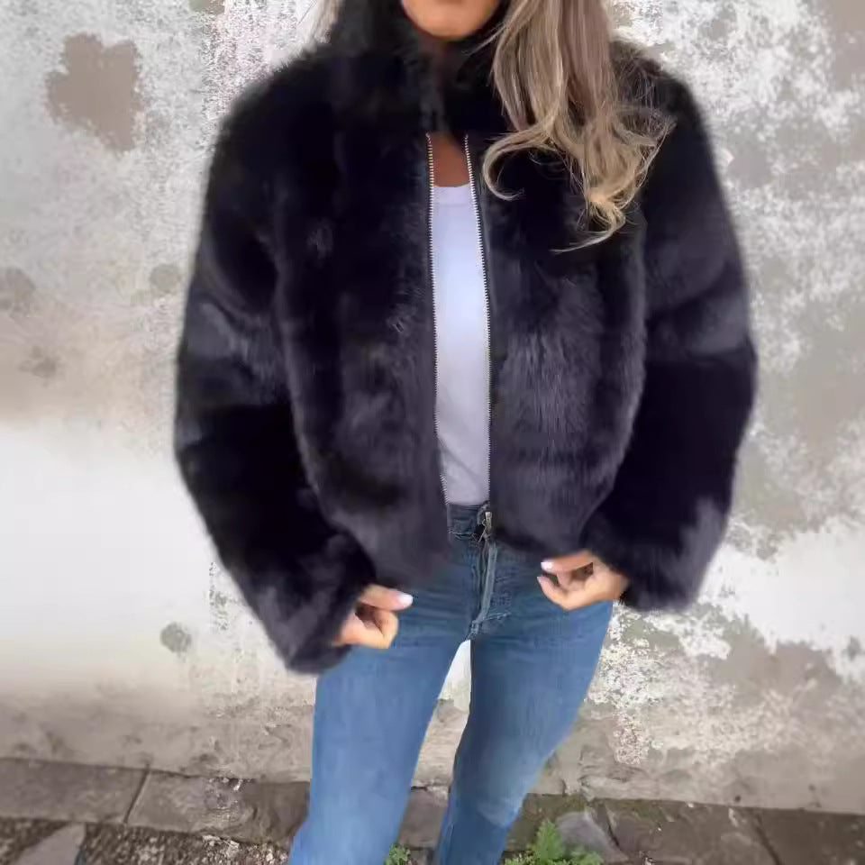 Damen Jacke mit Stehkragen und Reißverschluss in verschiedenen Farben - 1 - Trendlinie