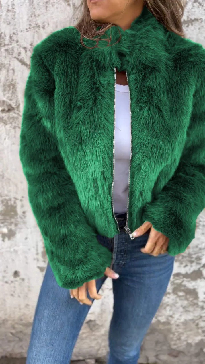 Damen Jacke mit Stehkragen und Reißverschluss in verschiedenen Farben - 12 - Trendlinie