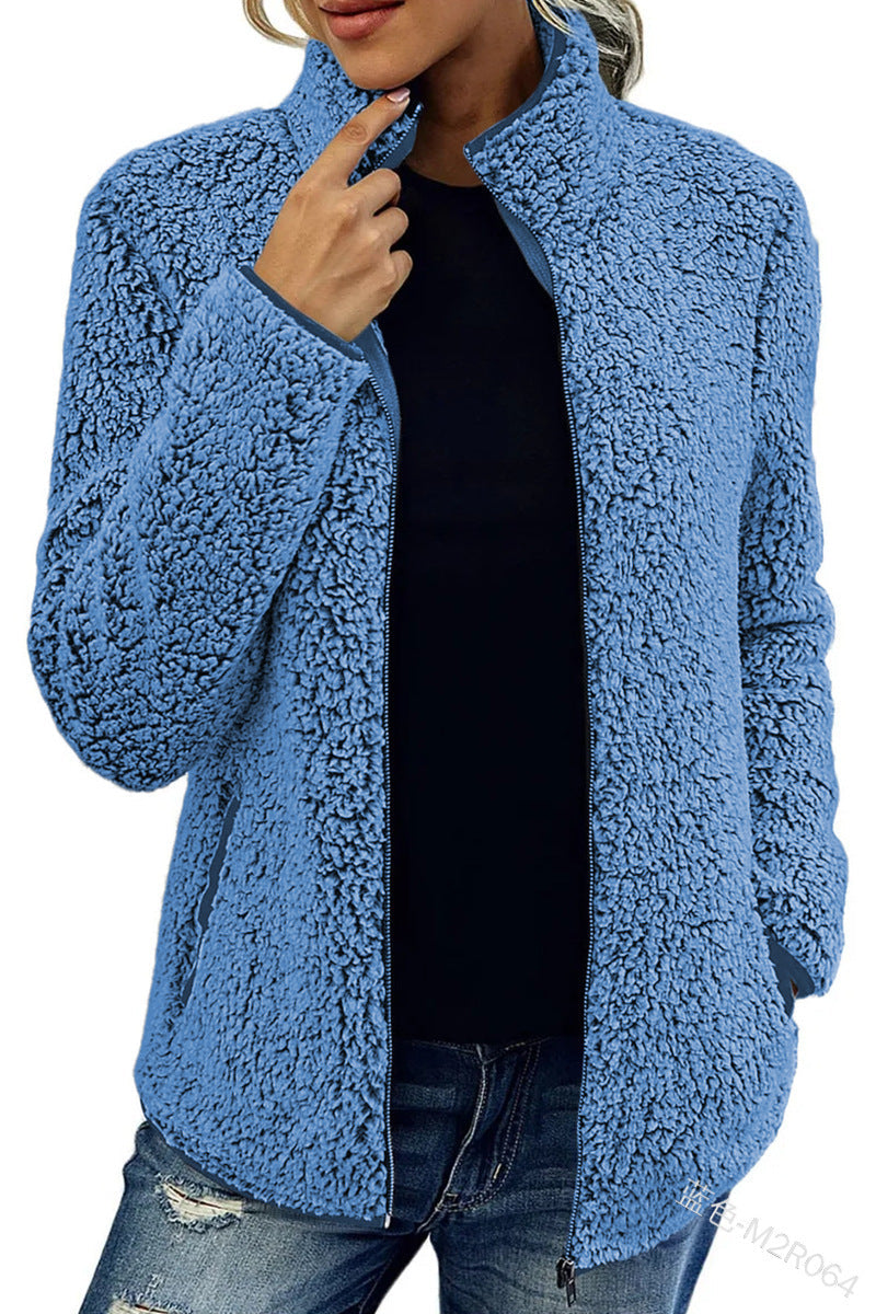 Damen Jacke mit hohem Kragen und Reißverschluss, lässig und bequem - 1 - Trendlinie