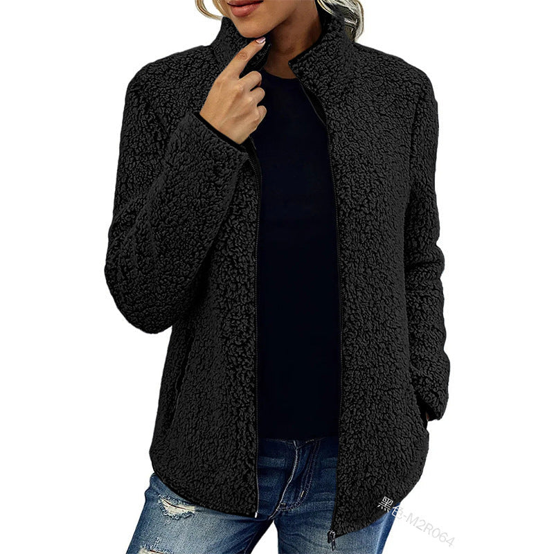 Damen Jacke mit hohem Kragen und Reißverschluss, lässig und bequem - 2 - Trendlinie