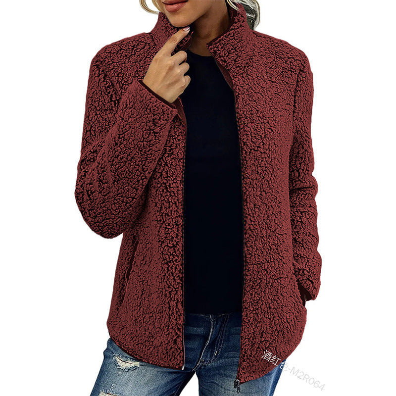 Damen Jacke mit hohem Kragen und Reißverschluss, lässig und bequem - 3 - Trendlinie
